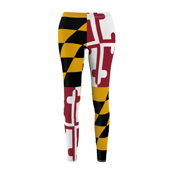 Maryland Flag LEGGINGS Womens Yoga Capri Leggings Yoga Leggings