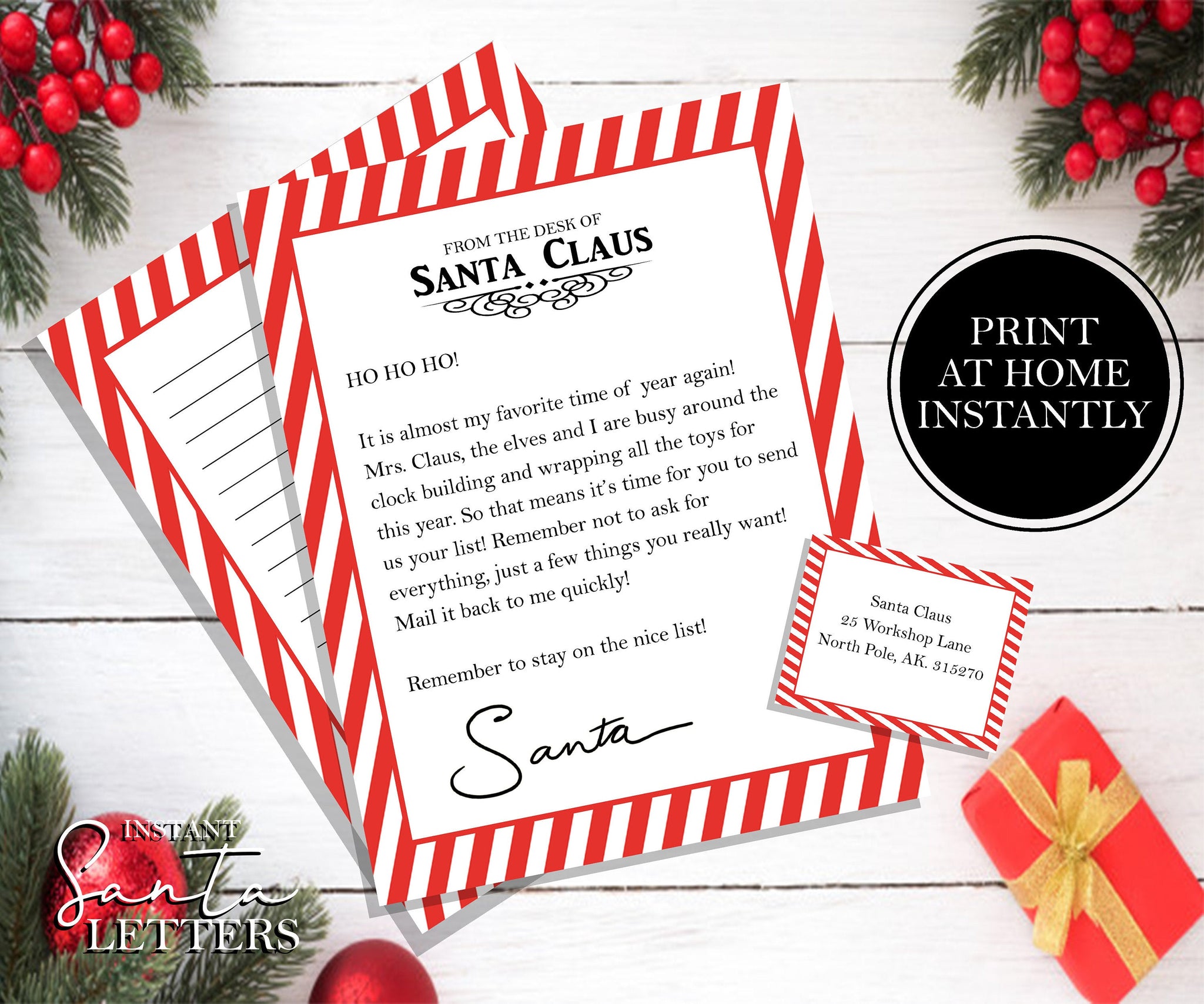 Write Christmas list for Santa, EDITABLE – Park Hopper Supply
