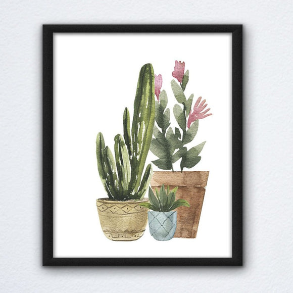 Potted Succulents Wall Art