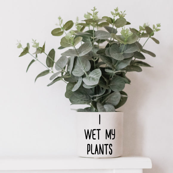 I Wet My Plants Plant Pot Decal
